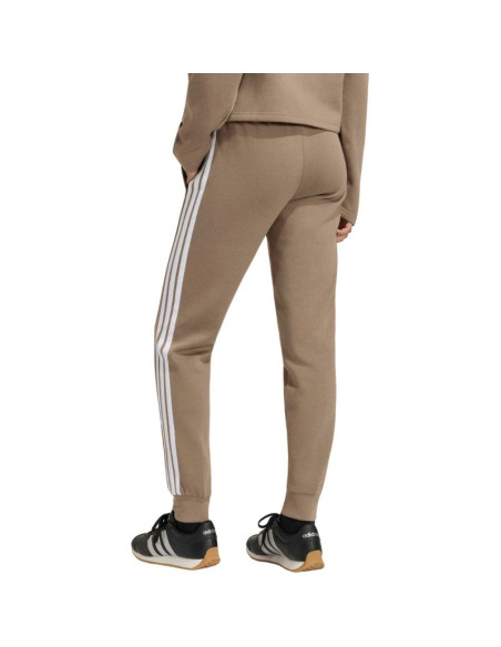 Spodnie damskie adidas essentials 3-stripes fleece slim beżowe kf8317