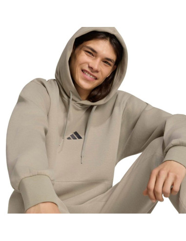 Bluza męska adidas essentials feelcozy hoodie beżowa kf2361