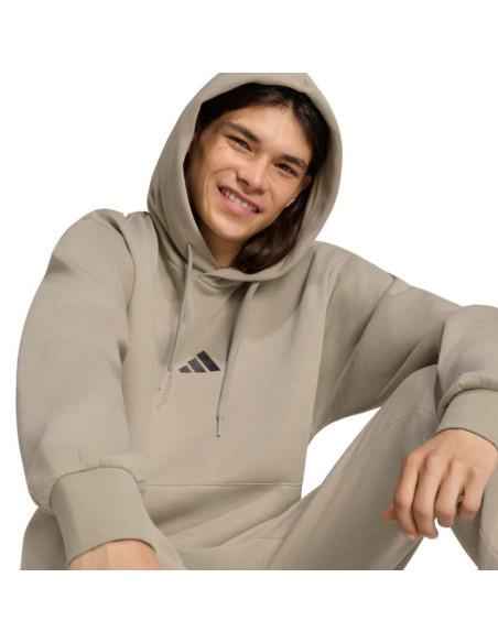 Bluza męska adidas essentials feelcozy hoodie beżowa kf2361