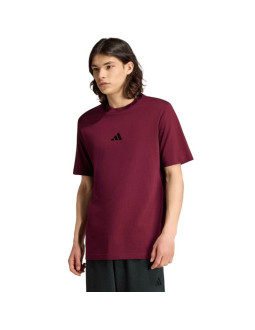 Koszulka męska adidas essentials small logo single jersey bordowa kf2403
