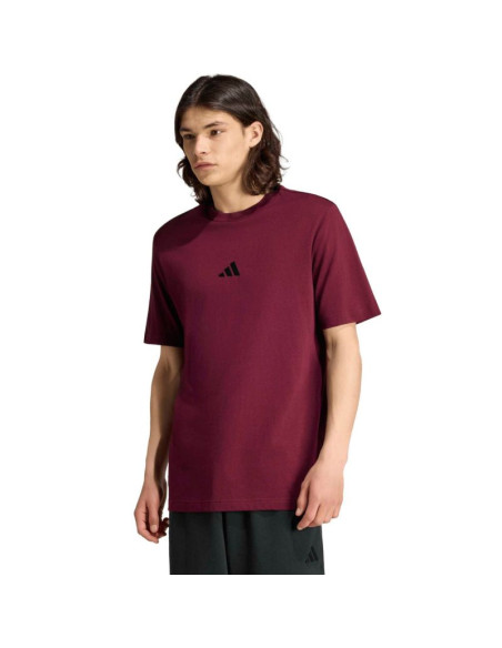 Koszulka męska adidas essentials small logo single jersey bordowa kf2403