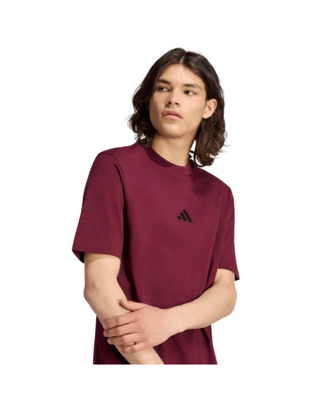 Koszulka męska adidas essentials small logo single jersey bordowa kf2403