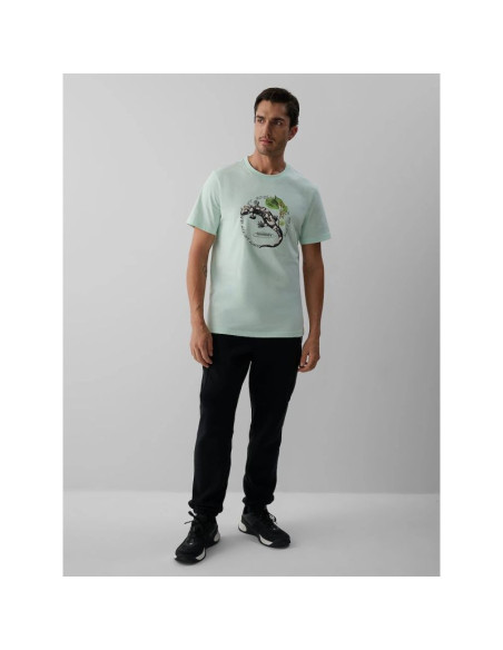 T-shirt regular z nadrukiem męski 4f 4fkaw26ttshm4474-47s