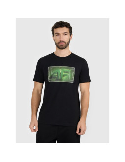 T-shirt regular z nadrukiem męski 4f 4fraw25ttshm3612-20s