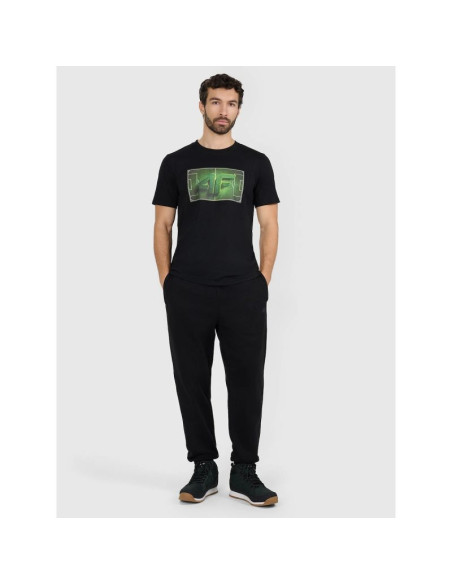 T-shirt regular z nadrukiem męski 4f 4fraw25ttshm3612-20s