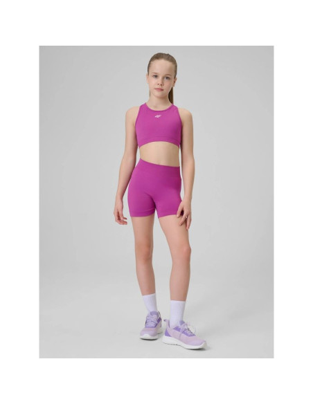 Legginsy krótkie sportowe bezszwowe dziewczęce 4f 4fjrss26tfstf140-53s