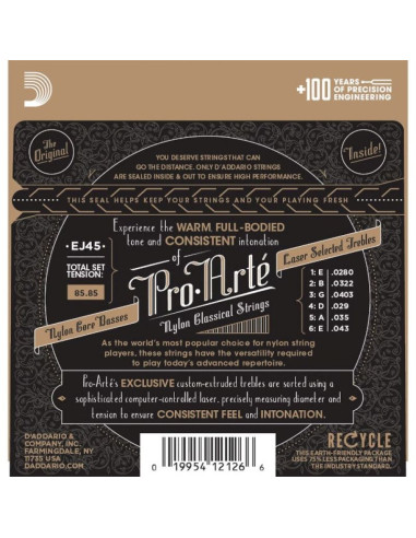 Daddario ej45 ej45 - struny do gitary klasycznej