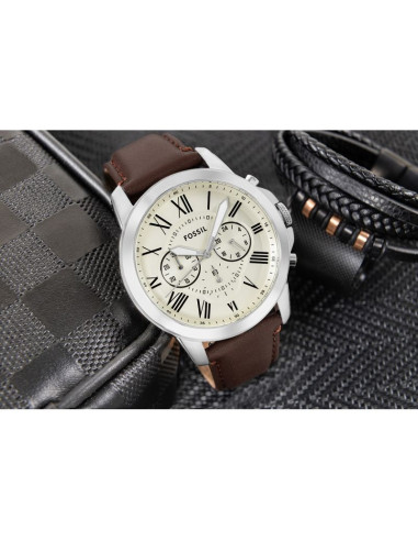 Zegarek męski fossil grant leather fs4735 + box