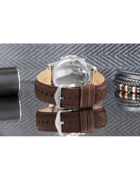 Zegarek męski fossil grant leather fs4735 + box