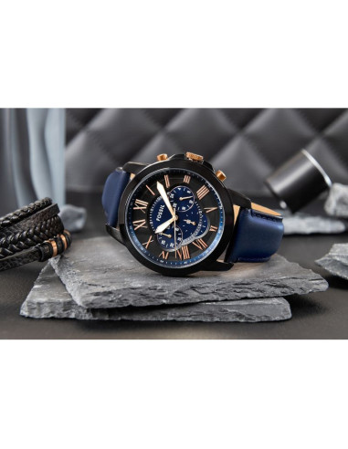 Zegarek męski fossil grant leather fs5061 + box