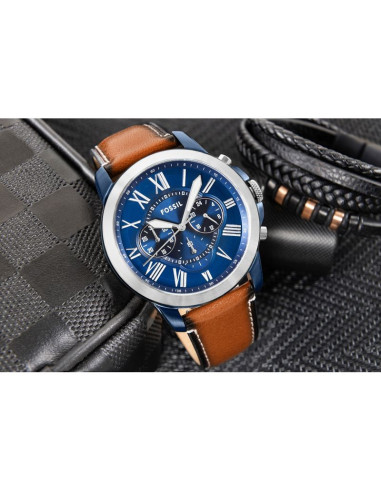 Zegarek męski fossil grant leather fs5151 + box