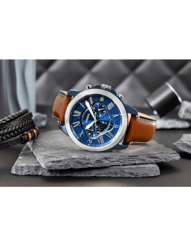 Zegarek męski fossil grant leather fs5151 + box