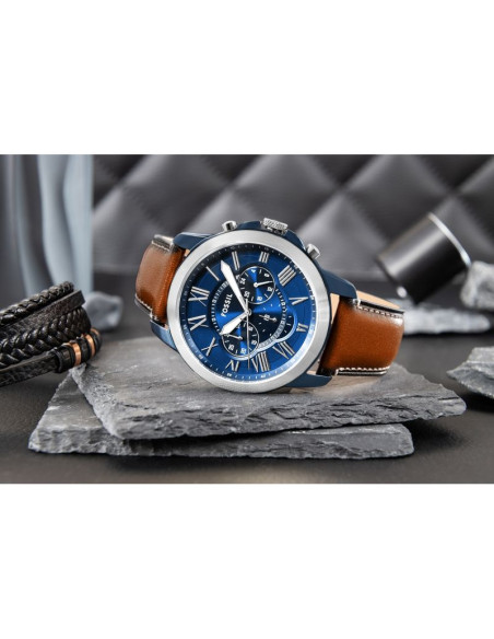 Zegarek męski fossil grant leather fs5151 + box