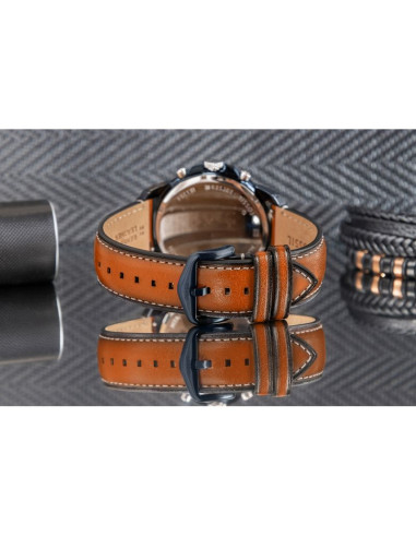 Zegarek męski fossil grant leather fs5151 + box