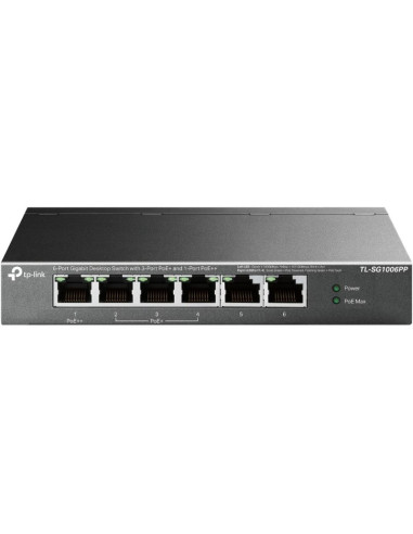 Switch tp-link tl-sg1006pp gigabitowy przełącznik typu desktop, 6 portów, w tym 3 porty poe+ i 1 port poe++