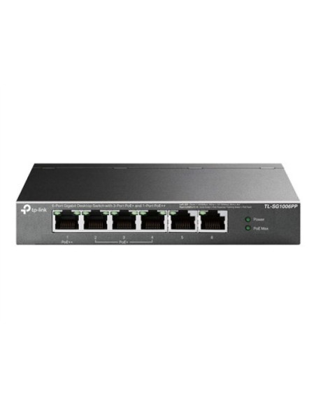 Switch tp-link tl-sg1006pp gigabitowy przełącznik typu desktop, 6 portów, w tym 3 porty poe+ i 1 port poe++