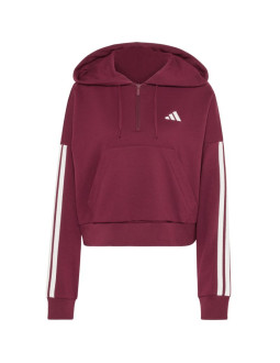 Bluza damska adidas essentials 3-stripes french terry quarter-zip bordowa kf8316 2