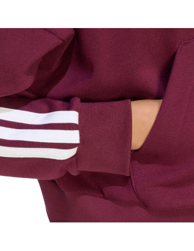 Bluza damska adidas essentials 3-stripes french terry quarter-zip bordowa kf8316
