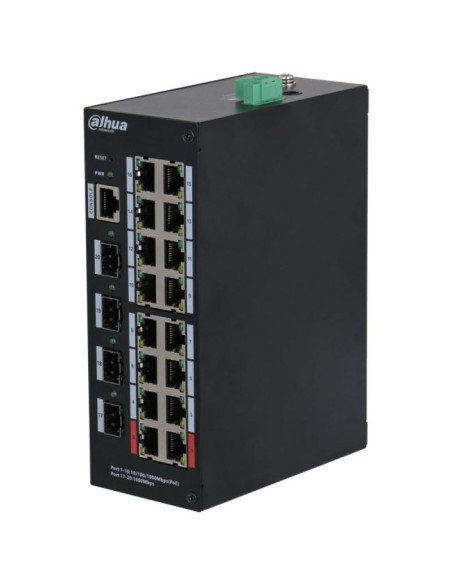 Dahua technology hs4420-16gt-190 przełącznik sieciowy zarządzany l2 gigabit ethernet (10/100/1000) obsługa poe desktop czarny