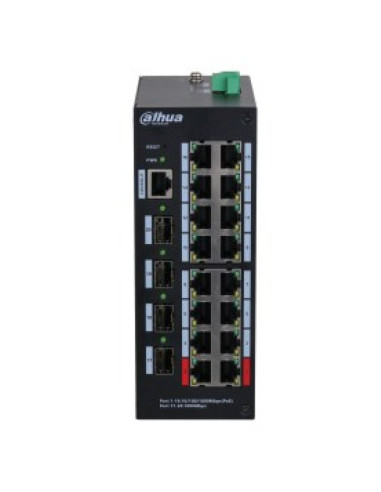 Dahua technology hs4420-16gt-190 przełącznik sieciowy zarządzany l2 gigabit ethernet (10/100/1000) obsługa poe desktop czarny