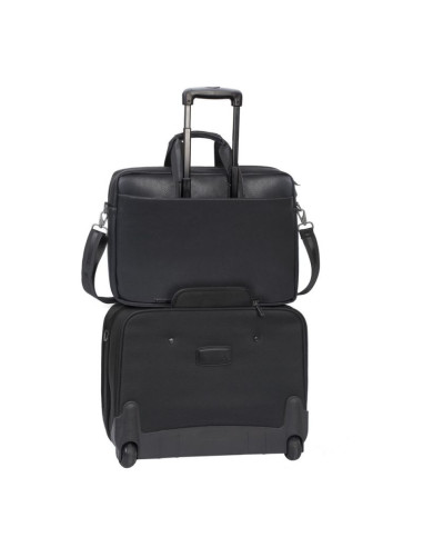 Rivacase torba na laptop 16" orly, czarna, materiał wodoodporny, kieszenie na tablet 10,1", smartfon, dokumenty i akcesoria