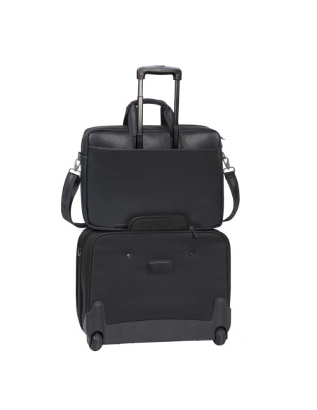 Rivacase torba na laptop 16" orly, czarna, materiał wodoodporny, kieszenie na tablet 10,1", smartfon, dokumenty i akcesoria