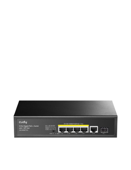 Cudy gs1005pts1 łącza sieciowe gigabit ethernet (10/100/1000) obsługa poe czarny