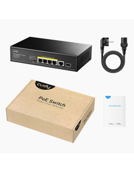Cudy gs1005pts1 łącza sieciowe gigabit ethernet (10/100/1000) obsługa poe czarny