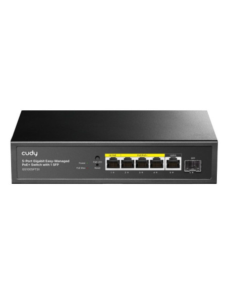 Cudy gs1005pts1 łącza sieciowe gigabit ethernet (10/100/1000) obsługa poe czarny