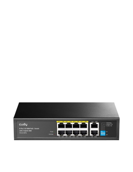 Switch cudy fs1010pg 8-port 10/100m poe+ 120w 2xgbe uplink