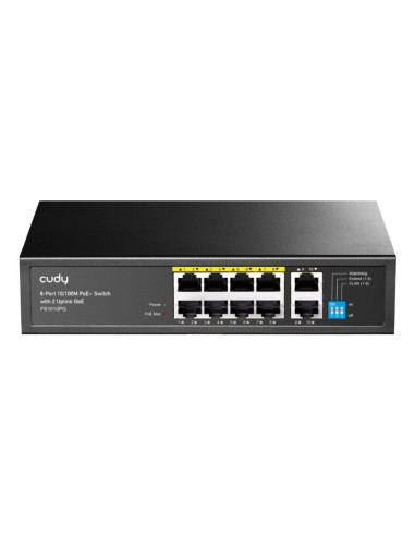 Switch cudy fs1010pg 8-port 10/100m poe+ 120w 2xgbe uplink