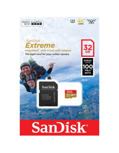 Karta pamięci sandisk extreme sdsqxaf-032g-gn6aa (32gb  class u3  adapter, karta pamięci)