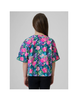 T-shirt boxy z nadrukiem dziewczęcy 4f 4fjraw26ttshf4243-90a 2