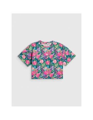 T-shirt boxy z nadrukiem dziewczęcy 4f 4fjraw26ttshf4243-90a