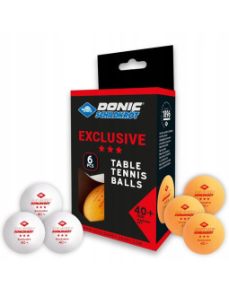 Piłeczki do tenisa stołowego exclusive 3- star poly 40 6szt donic