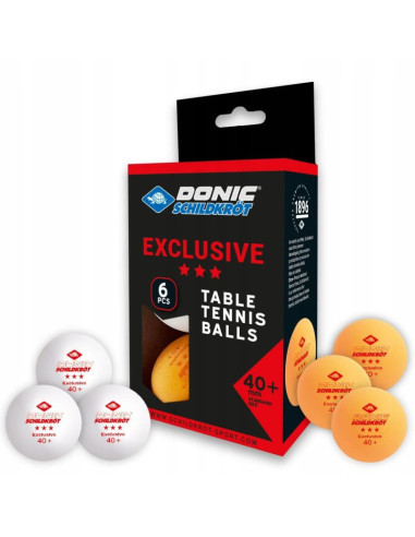 Piłeczki do tenisa stołowego exclusive 3- star poly 40 6szt donic
