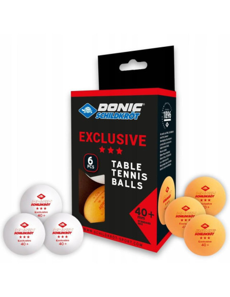 Piłeczki do tenisa stołowego exclusive 3- star poly 40 6szt donic