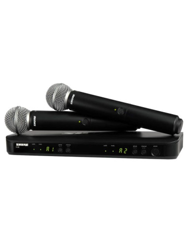 Shure blx288e/sm58-h8e - system bezprzewodowy z odbiornikiem i mikrofonami