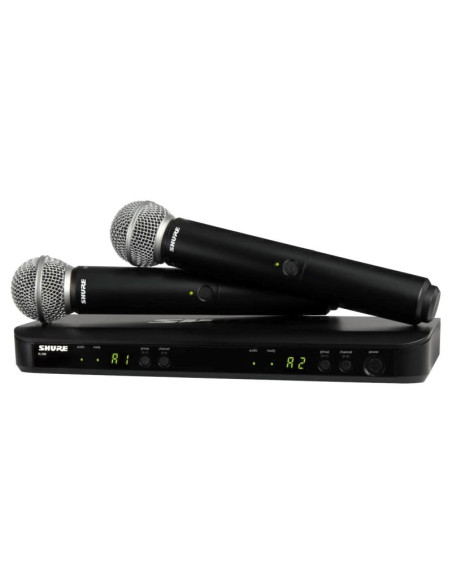 Shure blx288e/sm58-h8e - system bezprzewodowy z odbiornikiem i mikrofonami