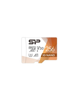 Karta pamięci silicon power microsdxc superior pro 256gb v30 uhs-1 u3 a1 + adapter microsd-sd (sp256gbstxdu3v20ab)