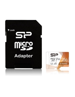 Karta pamięci silicon power microsdxc superior pro 256gb v30 uhs-1 u3 a1 + adapter microsd-sd (sp256gbstxdu3v20ab) 2