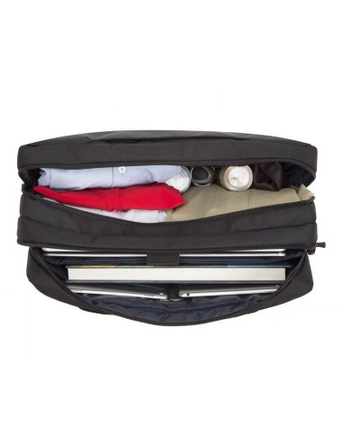 Rivacase torba na laptop 17,3" tegel, czarna, materiał wodoodporny, kieszenie na tablet 10,1", smartfon, dokumenty, akcesoria