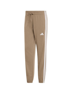 Spodnie damskie adidas essentials 3-stripes french terry cuffed beżowe kf8338