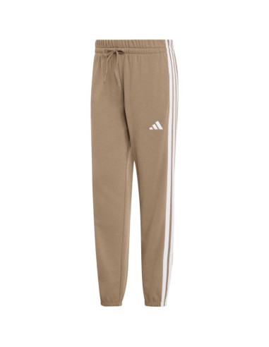 Spodnie damskie adidas essentials 3-stripes french terry cuffed beżowe kf8338