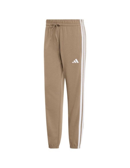 Spodnie damskie adidas essentials 3-stripes french terry cuffed beżowe kf8338