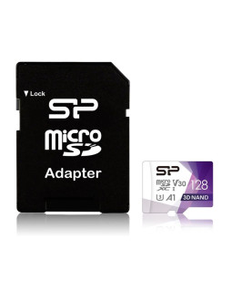 Karta pamięci silicon power microsdxc superior pro 128gb v30 uhs-1 u3 a1 + adapter microsd-sd