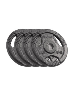 Obciążenie żeliwne olimpijskie zestaw 4x5kg, otwór 51mm, talerz z uchwytami, rebel active