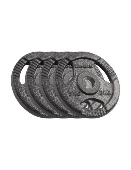 Obciążenie żeliwne olimpijskie zestaw 4x5kg, otwór 51mm, talerz z uchwytami, rebel active