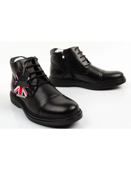 Lee cooper buty męskie eleganckie skórzane czarne trzewiki ocieplane