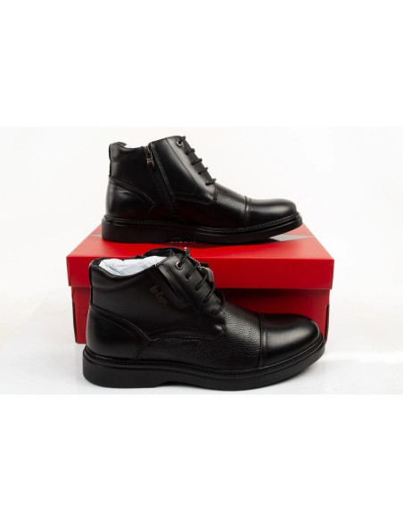 Lee cooper buty męskie eleganckie skórzane czarne trzewiki ocieplane